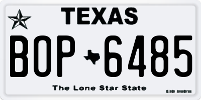 TX license plate BOP6485