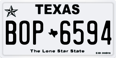 TX license plate BOP6594