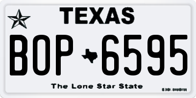 TX license plate BOP6595