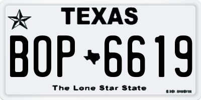 TX license plate BOP6619
