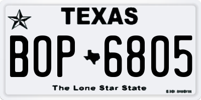 TX license plate BOP6805