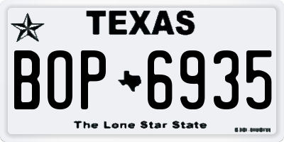 TX license plate BOP6935