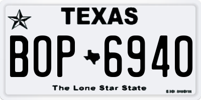 TX license plate BOP6940
