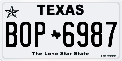 TX license plate BOP6987
