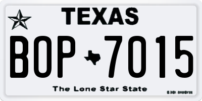 TX license plate BOP7015
