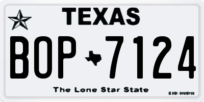TX license plate BOP7124