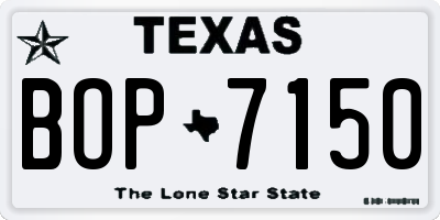 TX license plate BOP7150