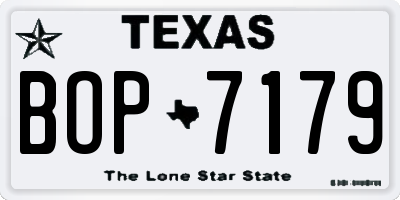 TX license plate BOP7179