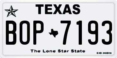 TX license plate BOP7193