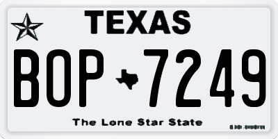 TX license plate BOP7249