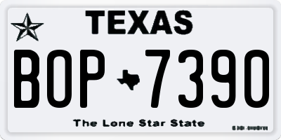 TX license plate BOP7390