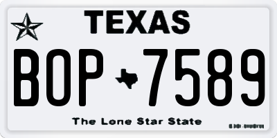 TX license plate BOP7589