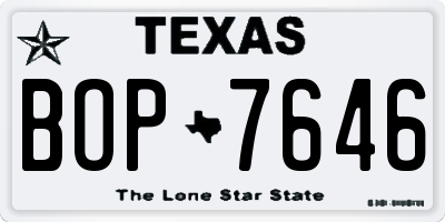 TX license plate BOP7646