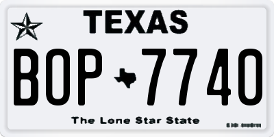 TX license plate BOP7740