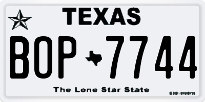 TX license plate BOP7744