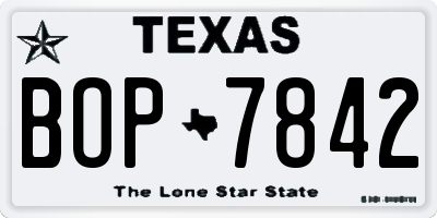 TX license plate BOP7842