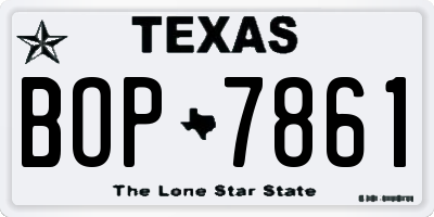 TX license plate BOP7861