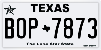 TX license plate BOP7873