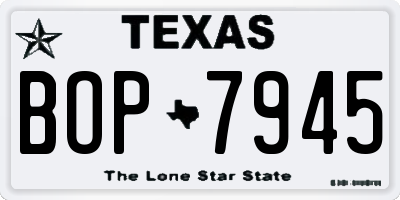 TX license plate BOP7945