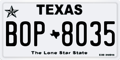 TX license plate BOP8035