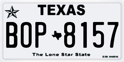 TX license plate BOP8157