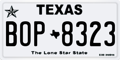 TX license plate BOP8323