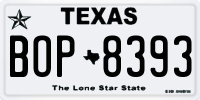 TX license plate BOP8393