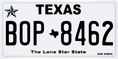 TX license plate BOP8462