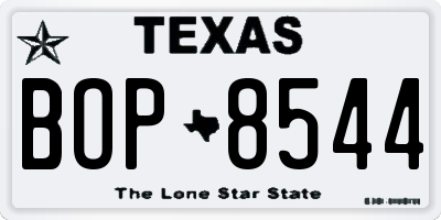 TX license plate BOP8544