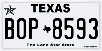 TX license plate BOP8593
