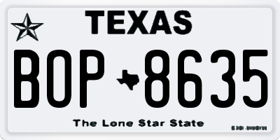 TX license plate BOP8635