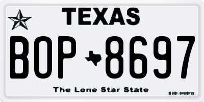 TX license plate BOP8697