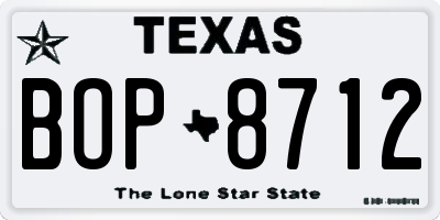 TX license plate BOP8712