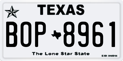 TX license plate BOP8961