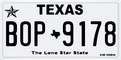 TX license plate BOP9178