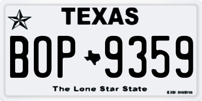 TX license plate BOP9359