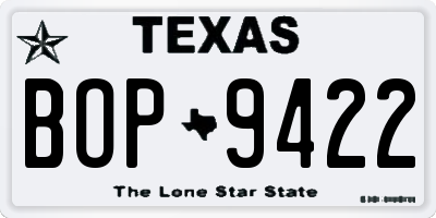 TX license plate BOP9422