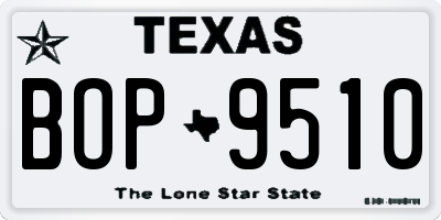 TX license plate BOP9510
