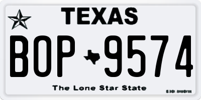 TX license plate BOP9574