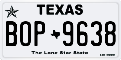 TX license plate BOP9638