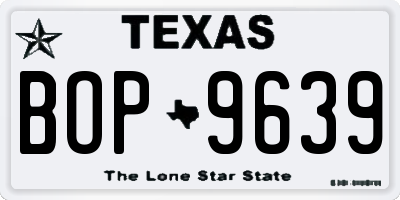 TX license plate BOP9639