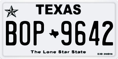 TX license plate BOP9642