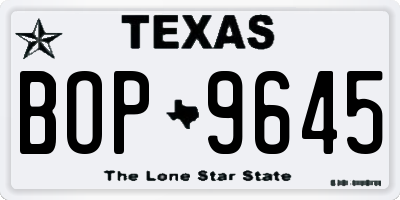 TX license plate BOP9645