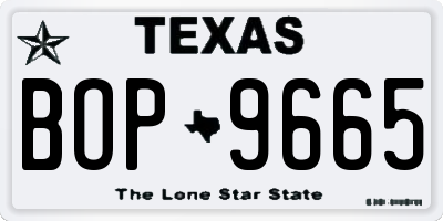 TX license plate BOP9665