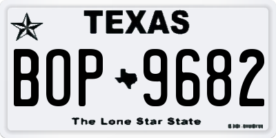 TX license plate BOP9682