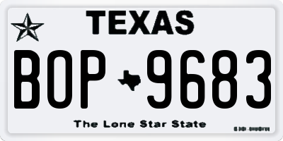TX license plate BOP9683