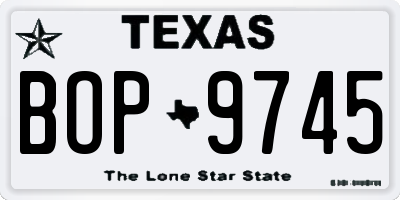 TX license plate BOP9745