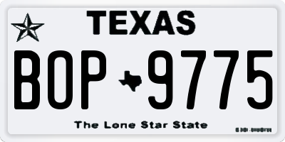 TX license plate BOP9775