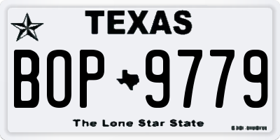 TX license plate BOP9779
