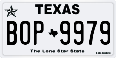 TX license plate BOP9979